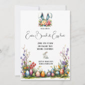 かわいいイースターの朝食 招待状 (正面)