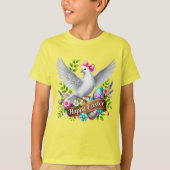かわいいイースターの鳩の女の子 Tシャツ (正面)