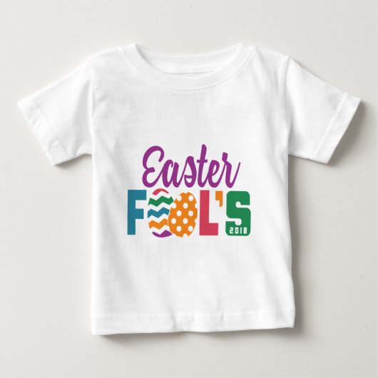 かわいいイースターは日2018年をだまします ベビーTシャツ (正面)