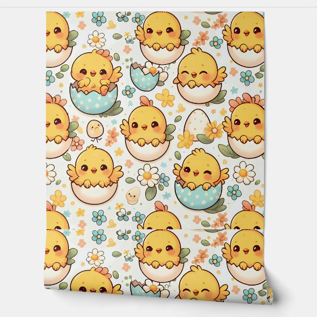 かわいいイースターひよこ はがせる壁紙 壁紙 (ほどく)