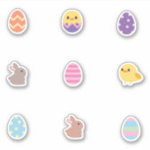かわいいイースターをテーマにしたステッカー シール (正面)