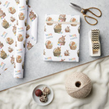 かわいいイースターウォーターカラーバニーパターン