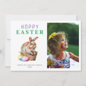 かわいいイースターウォーターカラーバニー シーズンカード (正面)