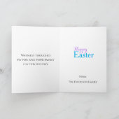 かわいいイースターウォーターカラーバニー シーズンカード (内部)