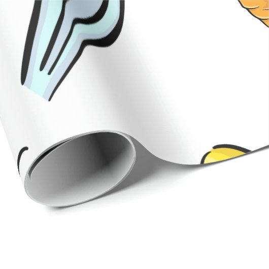 かわいいイースターウサギの卵ニンジン柄のギフト ラッピングペーパー (ロールコーナー)