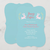 かわいいイースターウサギの招待状 招待状 (正面/裏面)