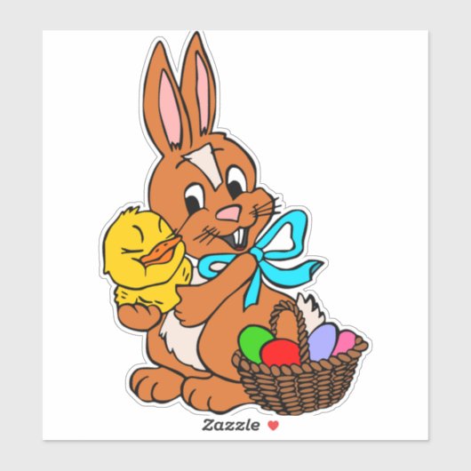 かわいいイースターウサギひよこ卵 シール (シート)