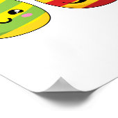 かわいいイースターエッグとリボン ポスター (角)