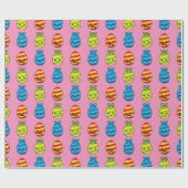 かわいいイースターエッグとリボン ラッピングペーパー (フラット)