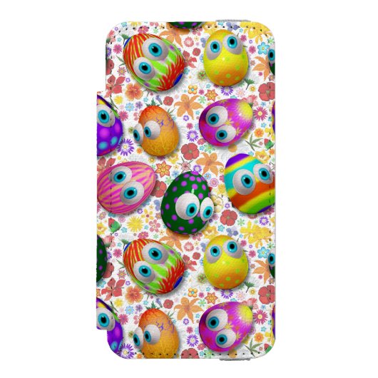 かわいいイースターエッグのキャラクター INCIPIO iPhoneウォレットケース (フォリオ 正面)