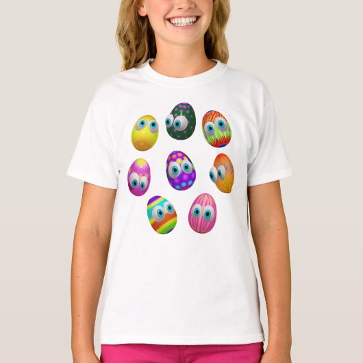 かわいいイースターエッグのキャラクター Tシャツ (正面)