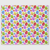 かわいいイースターエッグのパターンパーティーラップ ラッピングペーパー (フラット)