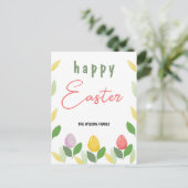 かわいいイースターエッグの水色 シーズンポストカード (スタンド正面)