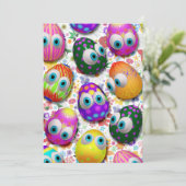 かわいいイースターエッグの漫画の招待状 招待状 (スタンド正面)