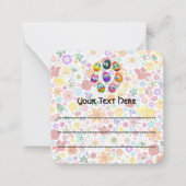 かわいいイースターエッグの漫画 ノートカード (正面)