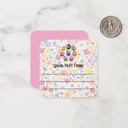 かわいいイースターエッグの漫画 ノートカード (正面/裏面インサイチュ)