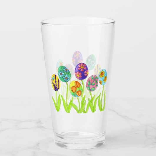 かわいいイースターエッグの花の休日のパーティ タンブラーグラス (裏面)