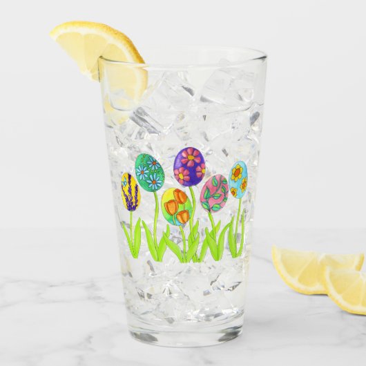 かわいいイースターエッグの花の休日のパーティ タンブラーグラス (アイス正面)