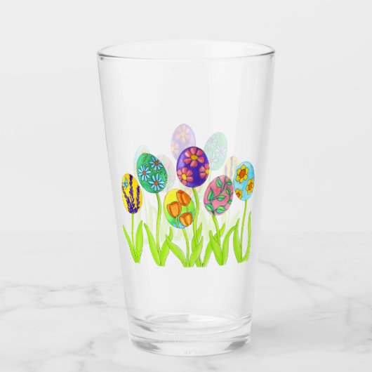 かわいいイースターエッグの花の休日のパーティ タンブラーグラス (正面)