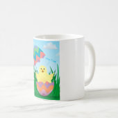 かわいいイースターエッグシックハッチ コーヒーマグカップ (正面右)