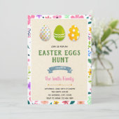 かわいいイースターエッグスパーティの招待状 招待状 (スタンド正面)