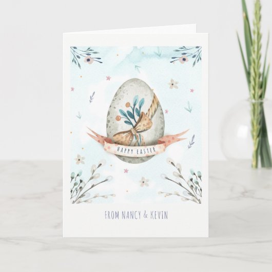 かわいいイースターエッグハッピーイースターカード シーズンカード (正面)