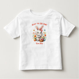かわいいイースターエッグハンターパーソナライズされたバニーTシャツ トドラーTシャツ