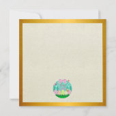 かわいいイースターエッグハントとカラフルな蝶 招待状 (裏面)