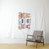 かわいいイースターエッグバニー耳ハッピーイースターデイICU タペストリー (インサイチュ(横))