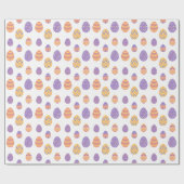 かわいいイースターエッグパターンカラフル春 ラッピングペーパー (フラット)