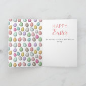 かわいいイースターエッグパターンパステルカラーイースター シーズンカード (内部)