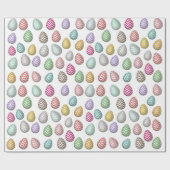 かわいいイースターエッグパターンパステルカラー ラッピングペーパー (フラット)