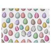 かわいいイースターエッグパターンパステルカラー ラージペーパーバッグ (裏面)