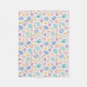 かわいいイースターエッグポープリントパステルカラーズドッグ恋人 フリースブランケット (正面)