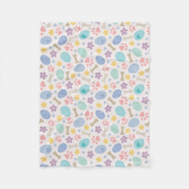 かわいいイースターエッグポープリントパステルカラーズドッグ恋人 フリースブランケット