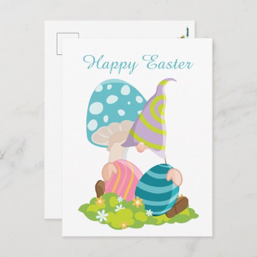かわいいイースターエッグ格言 シーズンポストカード (正面/裏面)