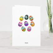 かわいいイースターエッグ漫画グリーティングカード シーズンカード (裏面)