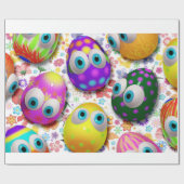 かわいいイースターエッグ漫画ラッピング_紙 ラッピングペーパー (フラット)