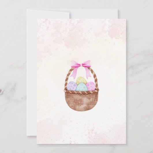 かわいいイースターエッグ狩り誕生日パーティーの招待状 招待状 (裏面)