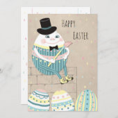 かわいいイースターエッグ&ハンプティ・ダンプティ シーズンカード (正面/裏面)
