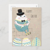 かわいいイースターエッグ&ハンプティ・ダンプティ シーズンポストカード (正面/裏面)