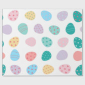 かわいいイースターエッグ、男性女性の子供たち、イースターホリデー ラッピングペーパー (フラット)