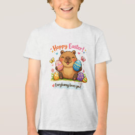 かわいいイースターカピバラの卵うさぎ トライブレンドＴシャツ