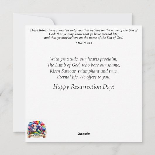 かわいいイースターキッチンシェフバニー シーズンカード (裏面)