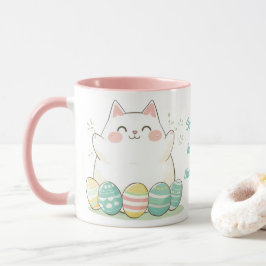かわいいイースターキャットマグかわいい子猫&エッグカラフル マグカップ