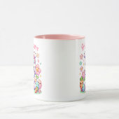 かわいいイースターキャットマグ – かわいいバニー耳&パステル マグカップ (中央)