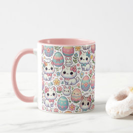 かわいいイースターキャットマグ – かわいい子猫カラフル卵 マグカップ