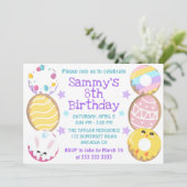かわいいイースタークッキー&ケーキ誕生日パーティー 招待状 (スタンド正面)