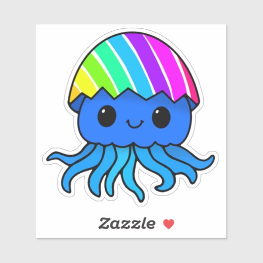 かわいいイースタークラゲの虹色ステッカー シール (シート)