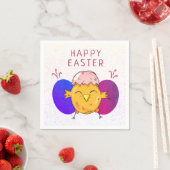 かわいいイースターシックとエッグハッピーイースターパーティー スタンダードカクテルナプキン (インサイチュ)